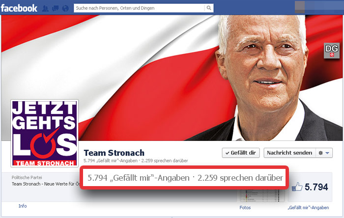 Team Stronach auf Facebook | Graphik: DerGloeckel.eu