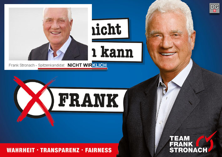 Frank Stronach als Spitzenkandidat bei den NÖ Landtagswahlen 2013 | Graphik: DerGloeckel.eu